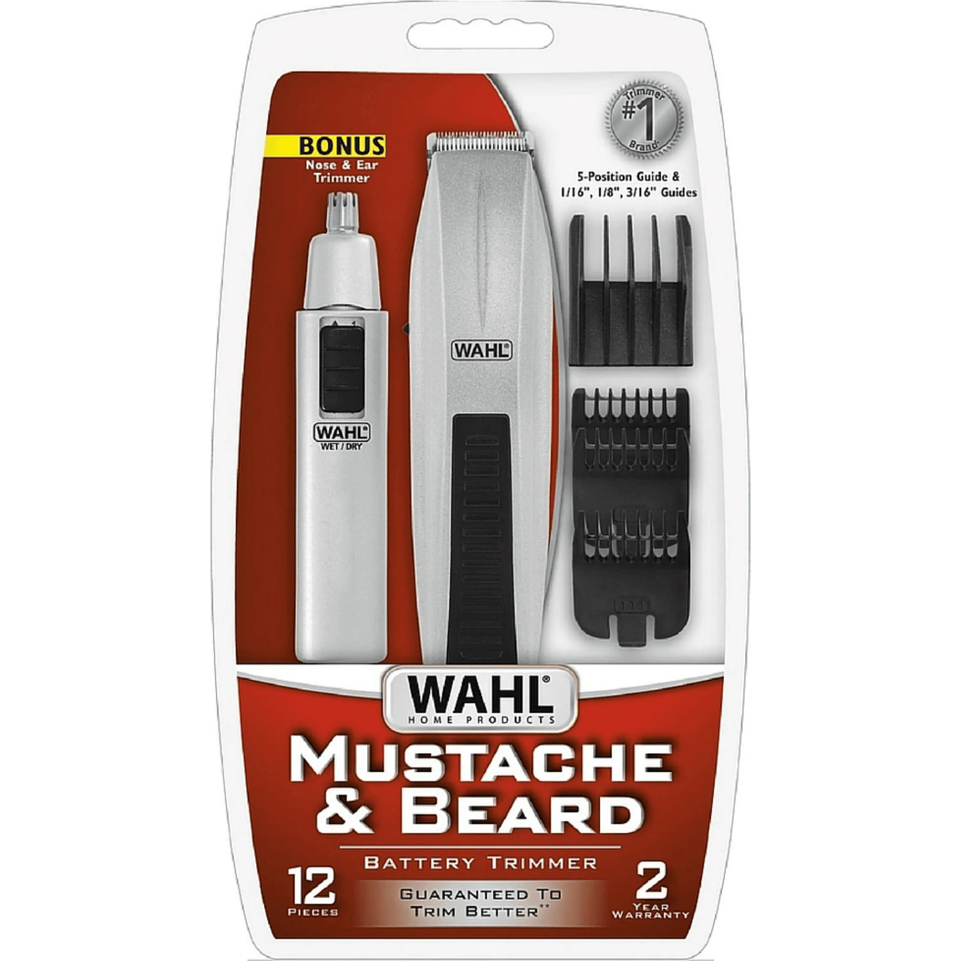 Battery Beard Nose Hair Trimmer 9 Piece Grooming Kit