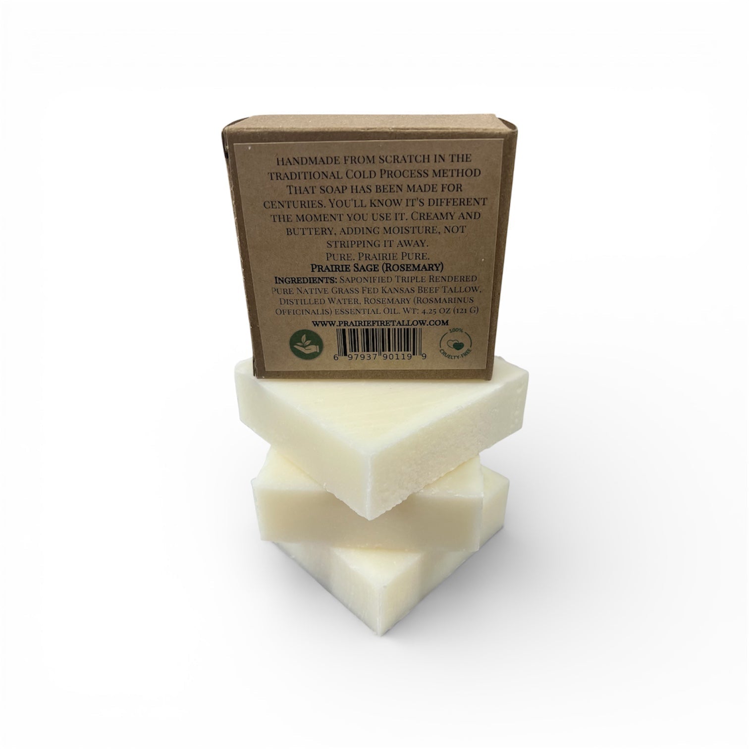 Grass Fed Tallow Soap Bar 3 Pack Fragrance Free Sensitive