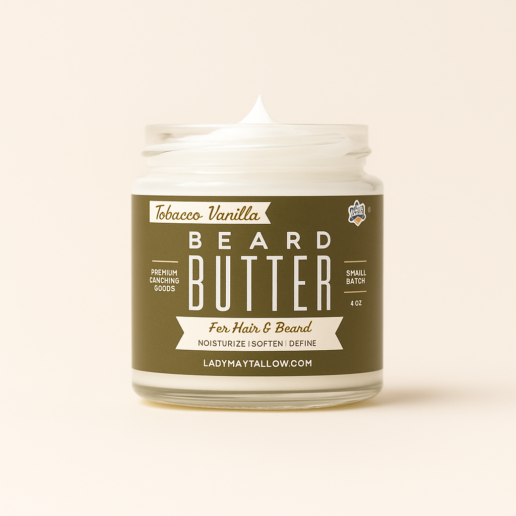 Tallow Man Tobacco Vanilla Beard Body Butter Grass Fed Moisturizer