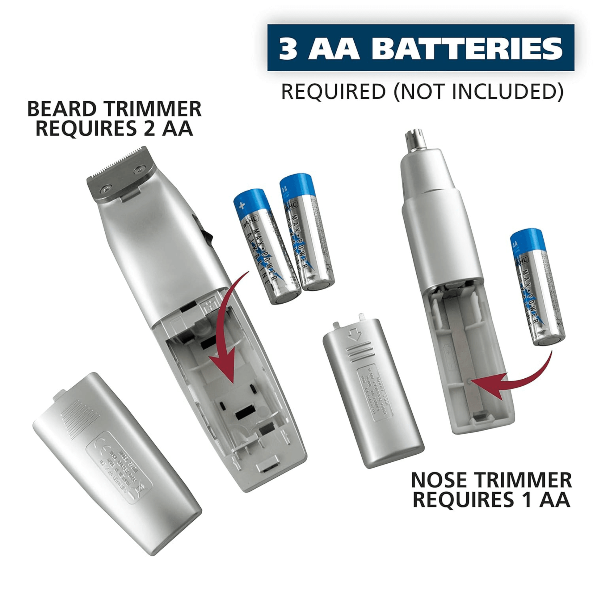 Battery Beard Nose Hair Trimmer 9 Piece Grooming Kit