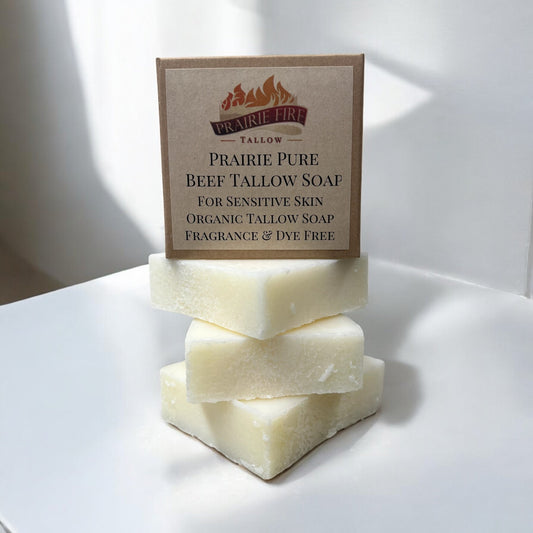 Grass Fed Tallow Soap Bar 3 Pack Fragrance Free Sensitive