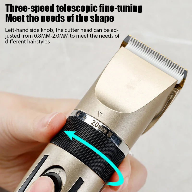 Electric Hair Trimmer for Men – Rechargeable Hair Clipper Professional Shaver