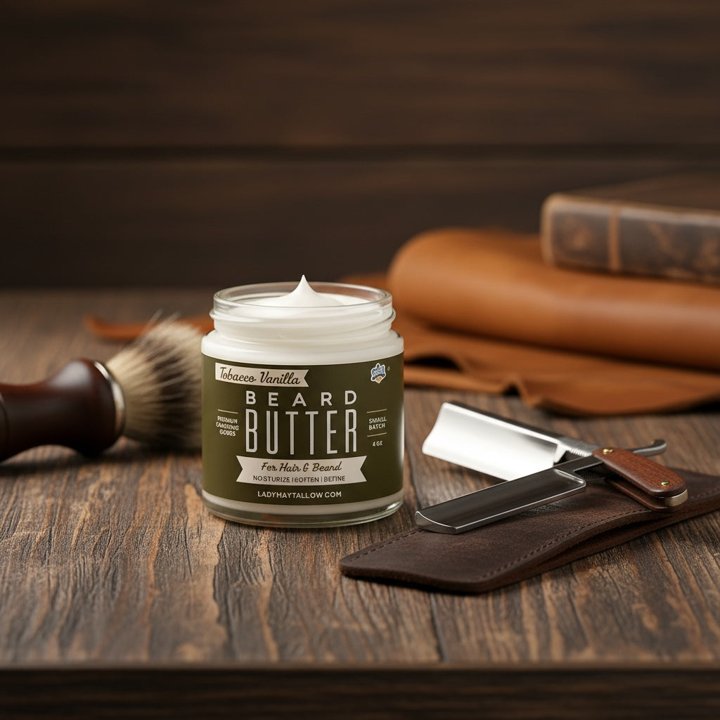 Tallow Man Tobacco Vanilla Beard Body Butter Grass Fed Moisturizer
