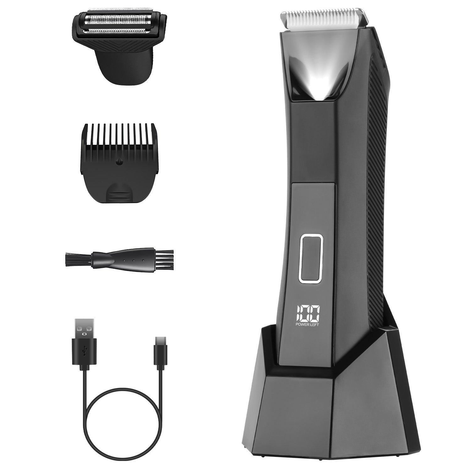 2 in 1 Electric Body Trimmer Cordless Waterproof LED Display