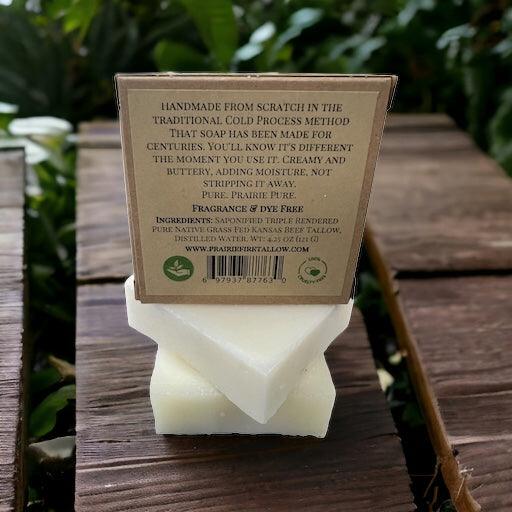 Grass Fed Tallow Soap Bar 3 Pack Fragrance Free Sensitive