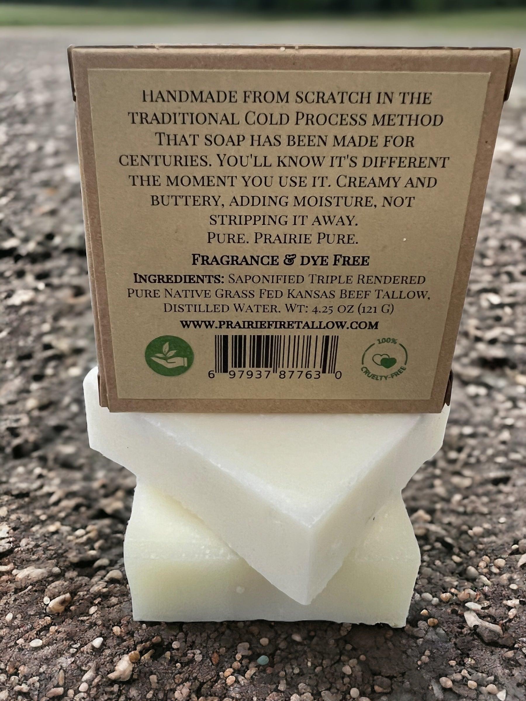 Grass Fed Tallow Soap Bar 3 Pack Fragrance Free Sensitive